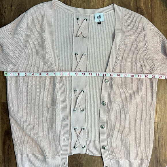 Cabi Knit Cardigan, Size L, Light Pink - Picture 4 of 6